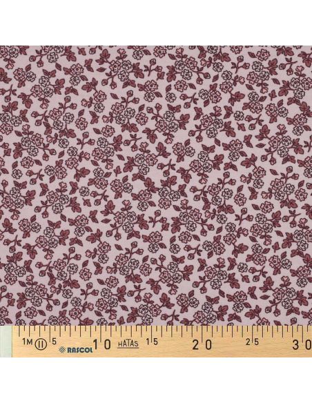 Tecido de flanela com flores - Rosa