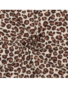 Tecido moletom Leopardo - Marrom