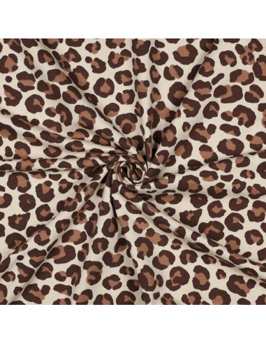 Tecido moletom Leopardo - Marrom