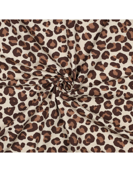Tecido moletom Leopardo - Marrom