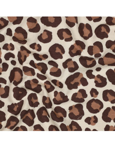 Tecido moletom Leopardo - Marrom 2
