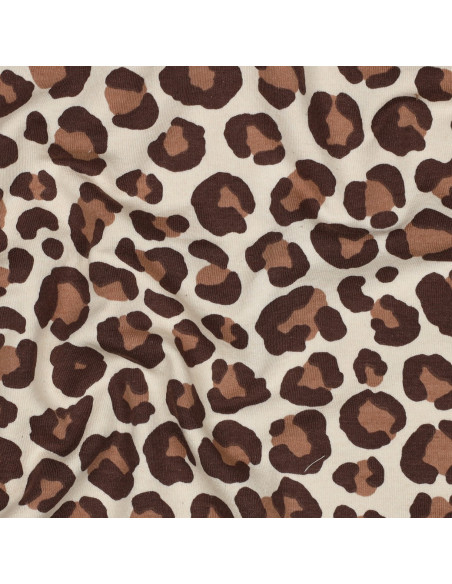 Tecido moletom Leopardo - Castanho