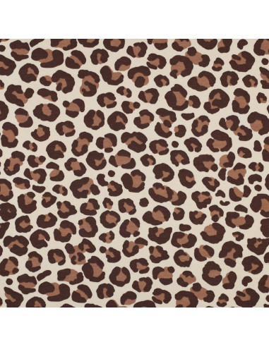 Tecido moletom Leopardo - Castanho