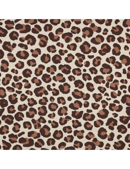 Tecido moletom Leopardo - Castanho