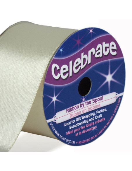 Fita de cetim Celebrate marfim - 38 mm x 4 metros