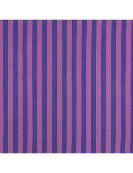 Tecido popelina de algodão - Listras largas - Figo e roxo