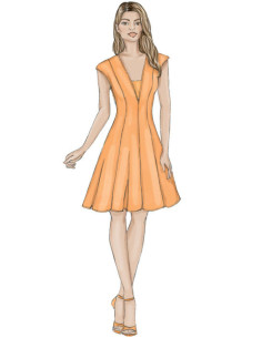 Molde de vestido e falso plastrão - Vogue 9292 2