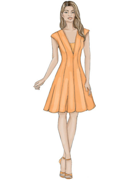 Molde de vestido e falso plastrão - Vogue 9292