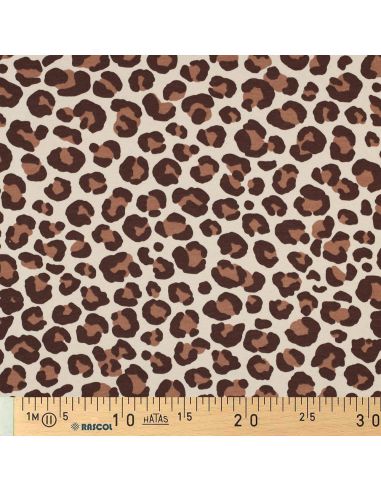 Tecido moletom Leopardo - Marrom