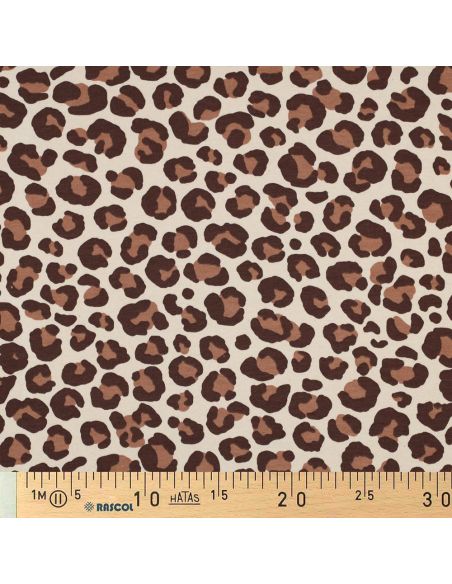 Tecido moletom Leopardo - Marrom