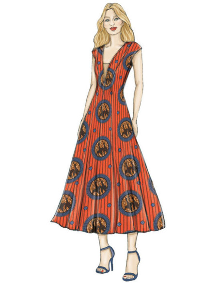 Molde de vestido e falso plastrão - Vogue 9292