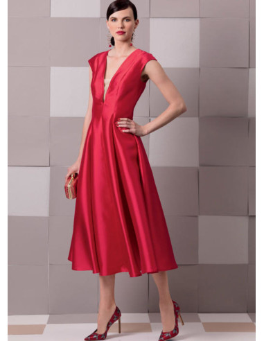 Molde de vestido e falso plastrão - Vogue 9292