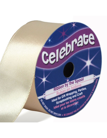 Fita de cetim Celebrate creme - 25 mm x 4 metros