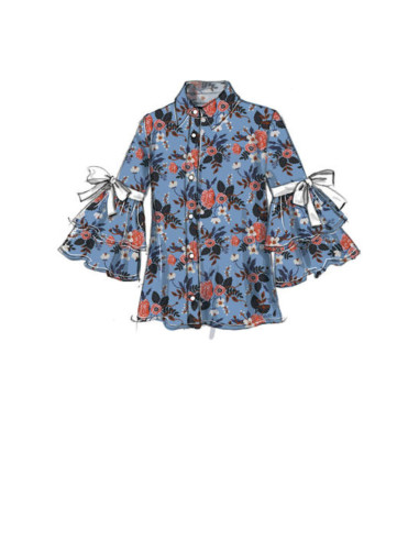 Padrão de blusa e cinto - Vogue 9299