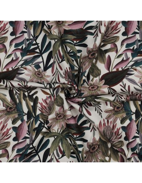 Tela de algodão canvas - Flores vintage