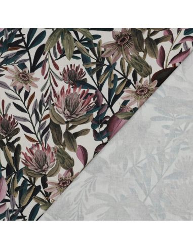 Tela de algodão canvas - Flores vintage