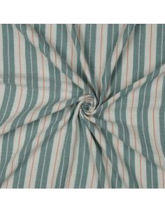 Tecido gaze dupla estampado listras - Verde