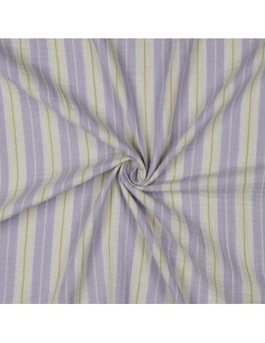 Tecido gaze dupla estampado listras - Roxo