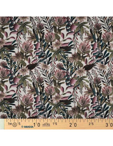 Tela de algodão canvas - Flores vintage