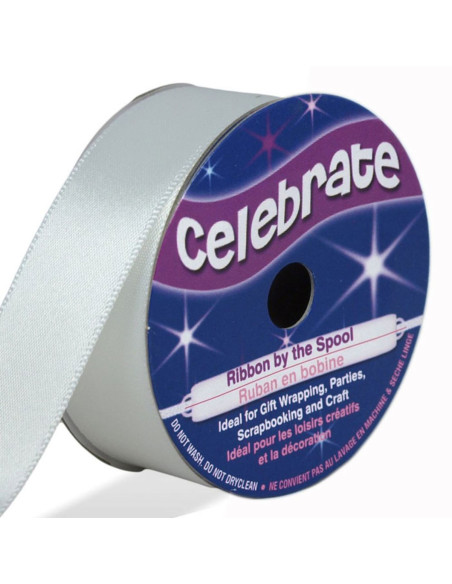 Fita de cetim Celebrate branca - 20 mm x 5 metros