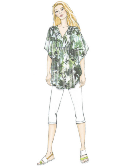 Molde de blusa, túnica e caftan - Butterick 6559