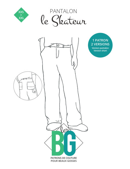 Molde de calça masculina Le Skateur - Les BG