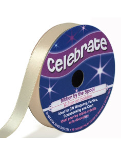 Fita de cetim Celebrate creme - 9 mm x 6 metros