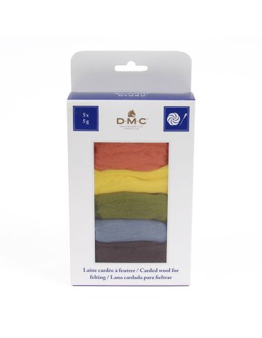 Conjunto de 5 lãs cardadas para feltrar DMC - Outono