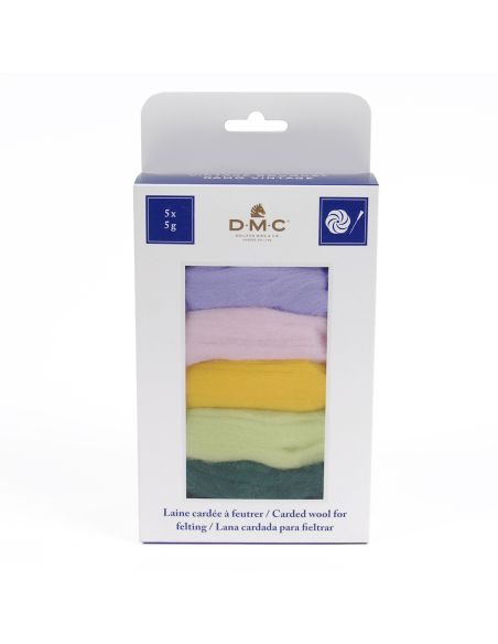 Conjunto de 5 lãs cardadas para feltrar DMC - Bouquet