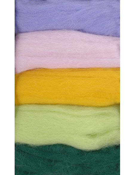 Conjunto de 5 lãs cardadas para feltrar DMC - Bouquet
