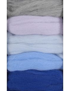 Pack de 5 lãs cardadas para feltrar DMC - Glacier 2