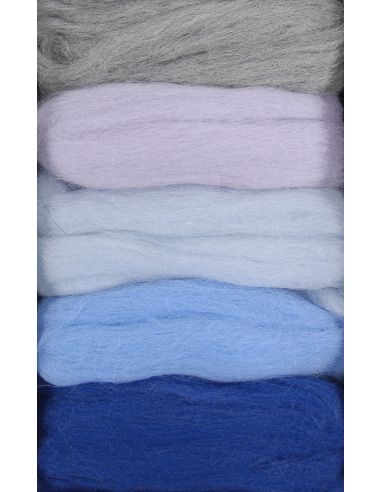Pack de 5 lãs cardadas para feltrar DMC - Glacier