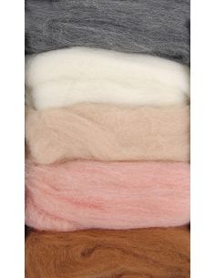 Pack de 5 lãs cardadas para feltrar DMC - Seashell 2