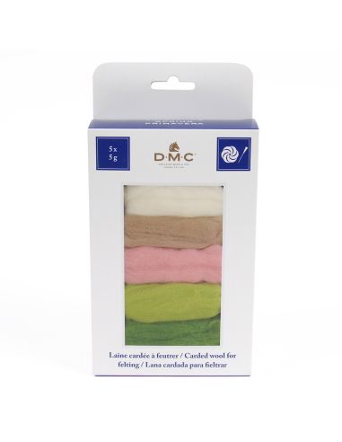 Pack de 5 lãs cardadas para feltrar DMC - Spring