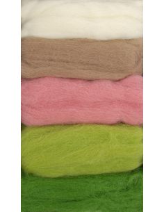Pack de 5 lãs cardadas para feltrar DMC - Spring 2