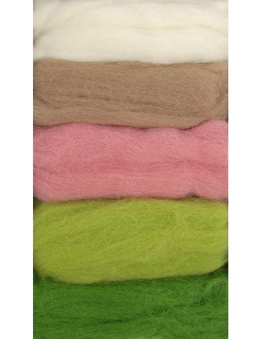 Pack de 5 lãs cardadas para feltrar DMC - Spring