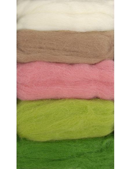 Pack de 5 lãs cardadas para feltrar DMC - Spring