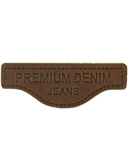 Etiqueta para costurar em couro premium denim - Castanho escuro