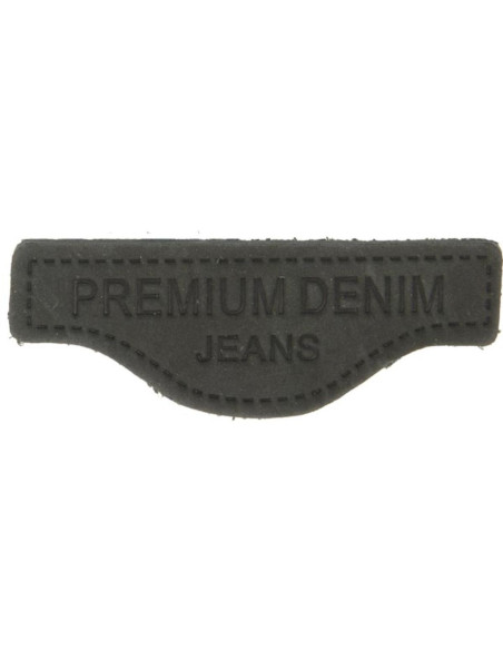 Etiqueta para costurar em couro premium denim - Preto