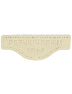 Etiqueta para costurar em couro premium denim - Bege