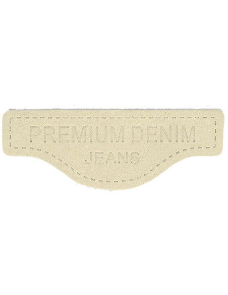 Etiqueta para costurar em couro premium denim - Bege