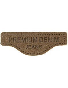 Etiqueta para costurar em couro premium denim - Marrom