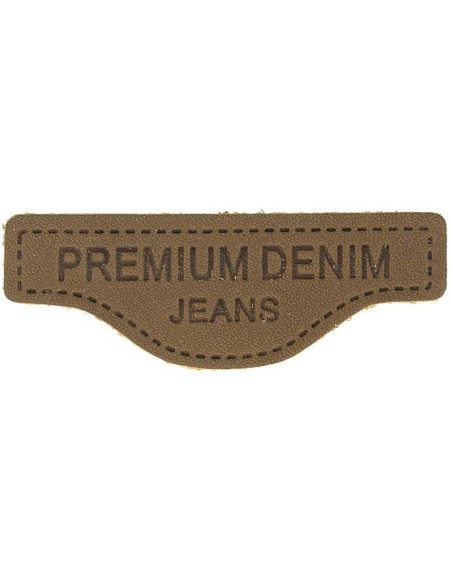 Etiqueta para costurar em couro premium denim - Marrom