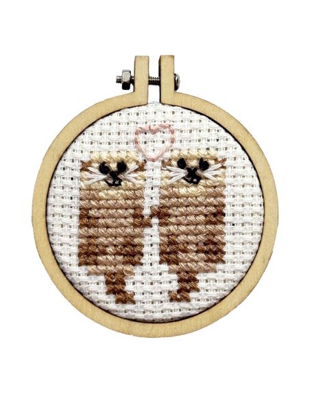 Mini kit de bordado ponto cruz - Feitos um para o outro!