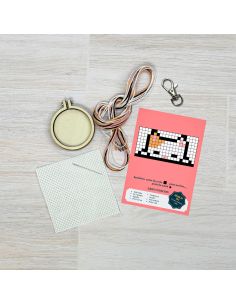 Mini kit bordado ponto cruz - somos felinos um para o outro 2