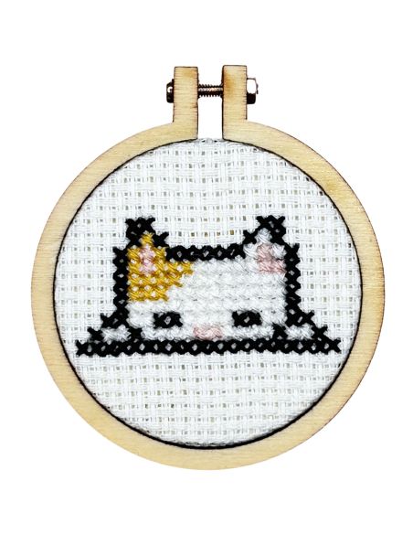 Mini kit bordado ponto cruz - somos felinos um para o outro