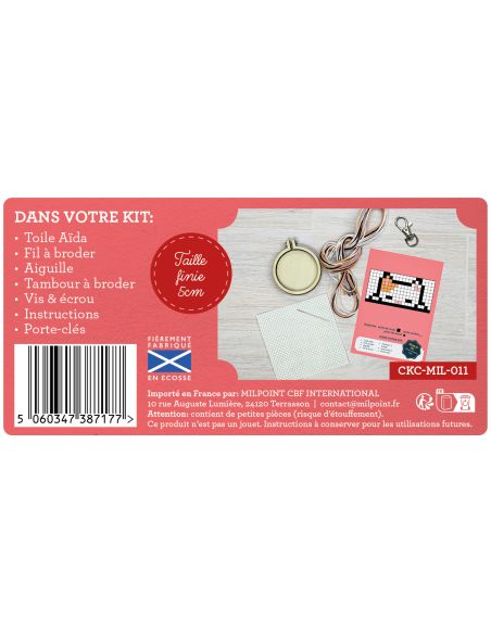 Mini kit bordado ponto cruz - somos felinos um para o outro