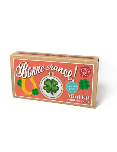 Mini kit bordado ponto cruz - Boa sorte!