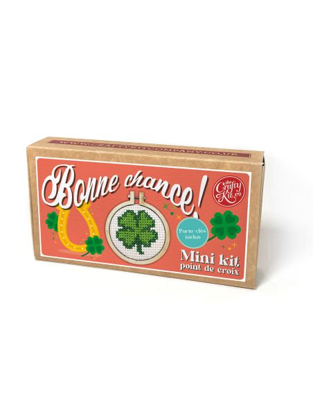 Mini kit bordado ponto cruz - Boa sorte!