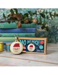 Mini kit de bordado ponto cruz - Ho Ho Ho!